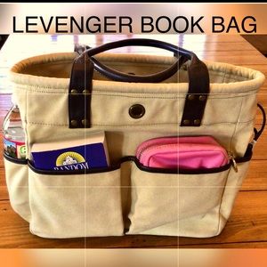 LEVENGER BLOOMSBURY BOOK TOTE / LAPTOP TOTE / ROOMY & STURDY / GREAT CONDITION